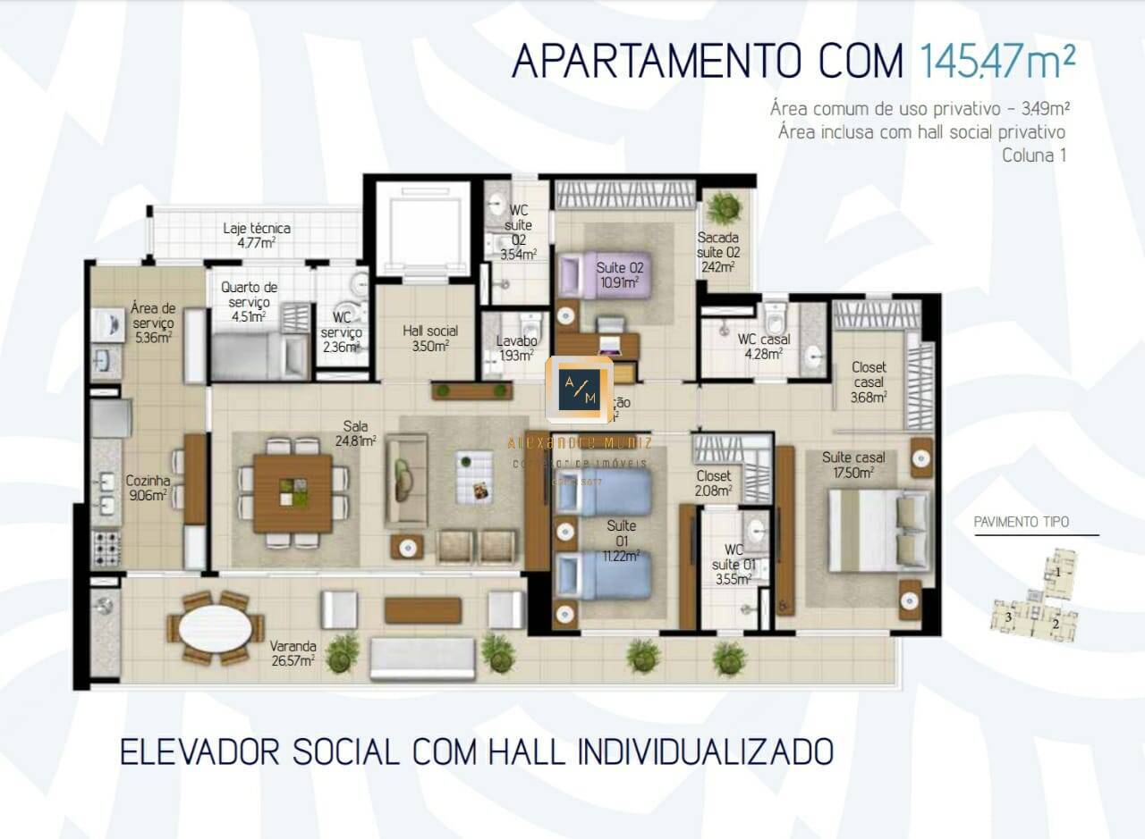 Apartamento à venda com 3 quartos, 138m² - Foto 34