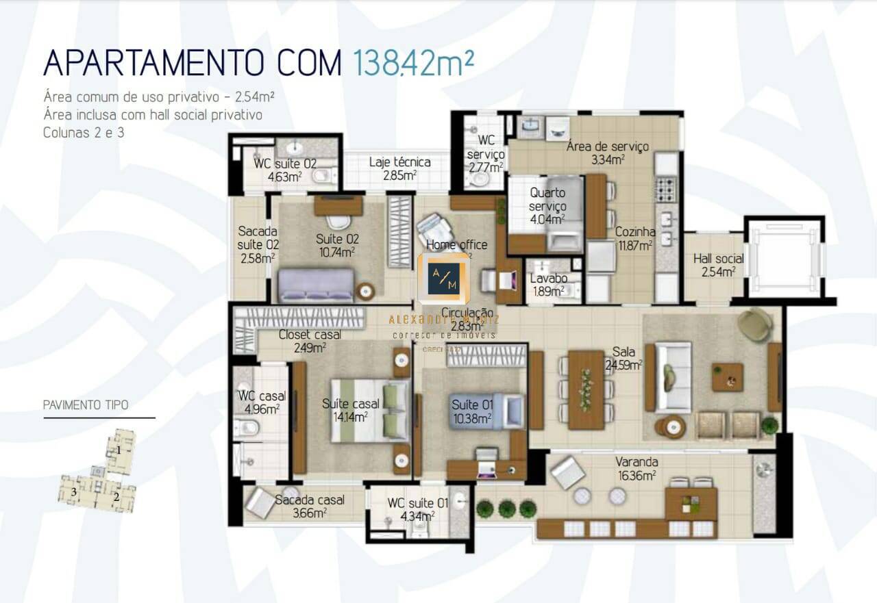 Apartamento à venda com 3 quartos, 138m² - Foto 33