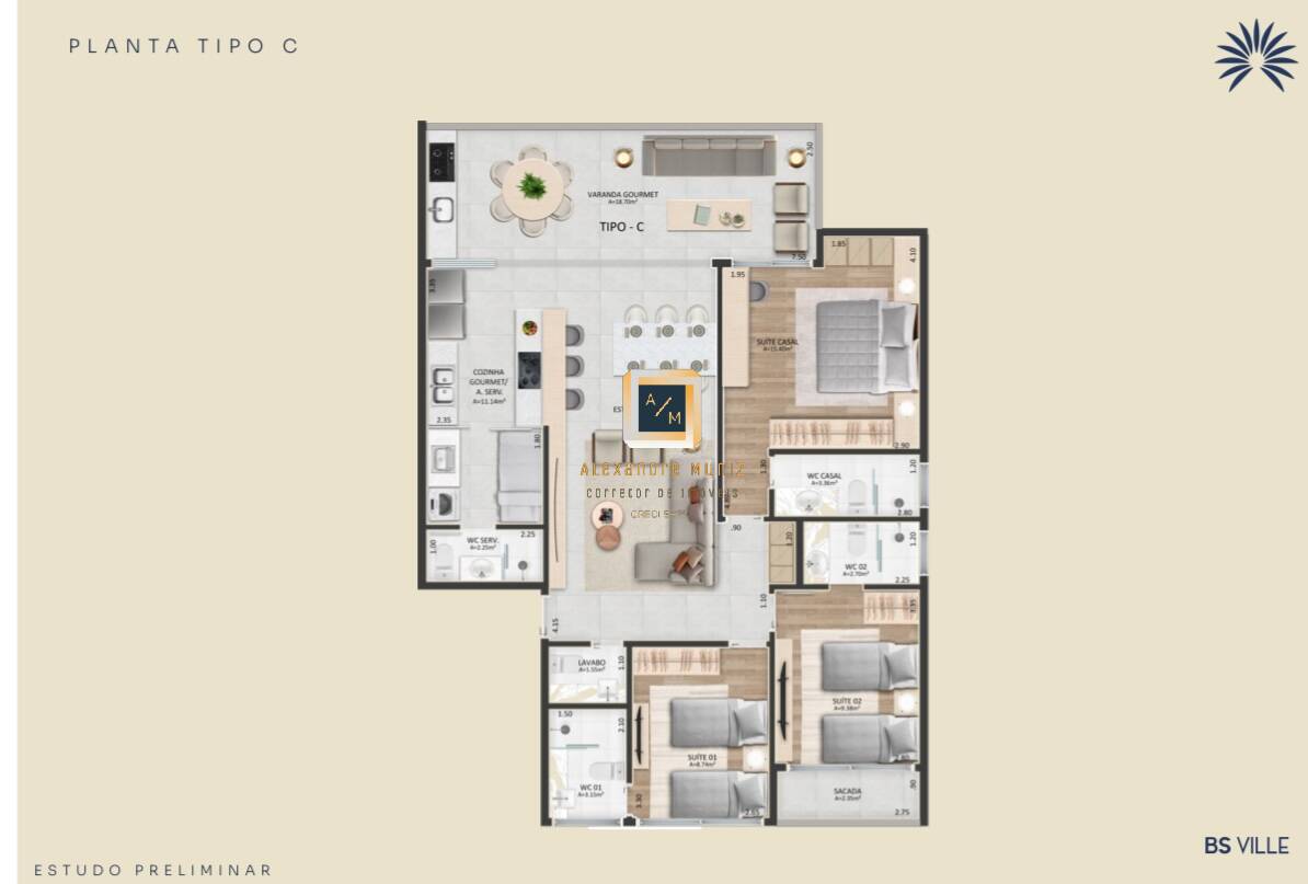 Apartamento à venda com 3 quartos, 115233m² - Foto 5