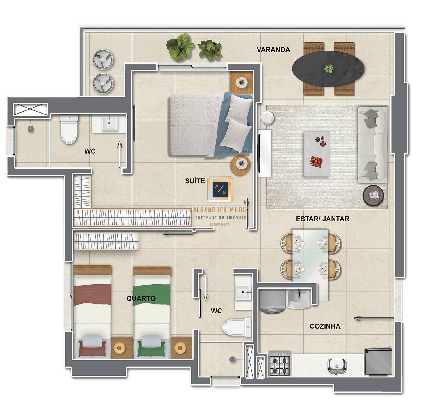 Apartamento à venda com 2 quartos, 54m² - Foto 6