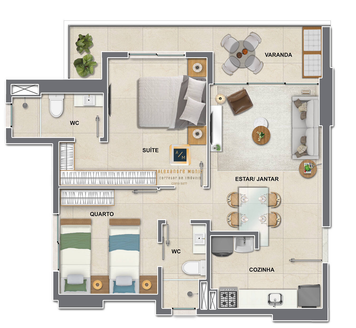 Apartamento à venda com 2 quartos, 54m² - Foto 8