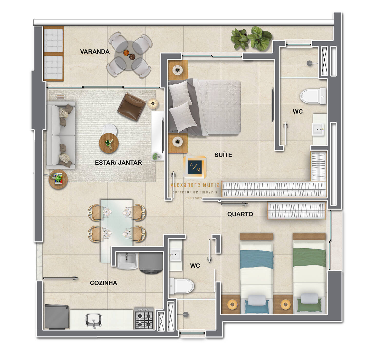 Apartamento à venda com 2 quartos, 54m² - Foto 9