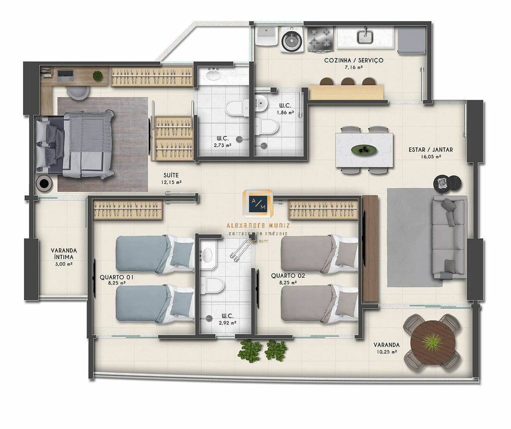 Apartamento à venda com 3 quartos, 83m² - Foto 14